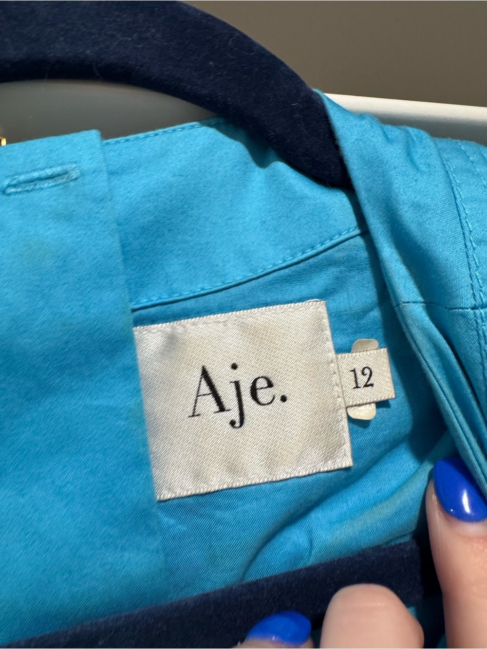 Aje Bright Blue Puff-Sleeve Cutout Midi Dress - Picture 3 of 3